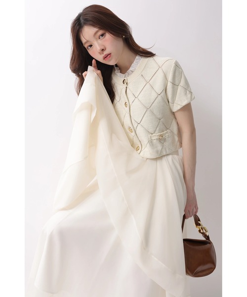 Rirandture（リランドチュール）の「フリルレイヤードニットジャケット（ニット/セーター・レディース・ライトイエロー/ネイビー/ミント/ホワイト系その他・2）」の21枚目の写真