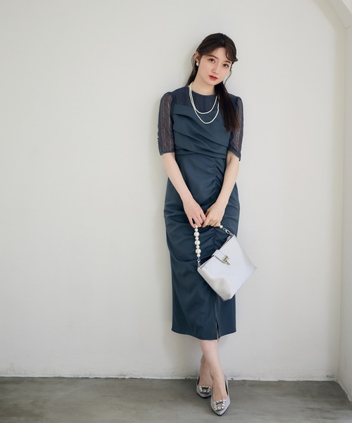 12Twelve Agenda(トゥエルブ アジェンダ)の「ストライプレースセットドレスワンピース(ワンピース・レディース・ブラック/グレー・S/M)」の16枚目の写真