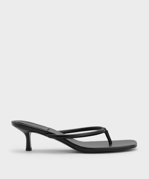 CHARLES & KEITH(チャールズ & キース)の「スクエアトゥ キトゥンヒールトングサンダル(サンダル・レディース・ブラック/シルバー・22.5cm/23cm/23.5cm/24.5cm/25cm)」の9枚目の写真