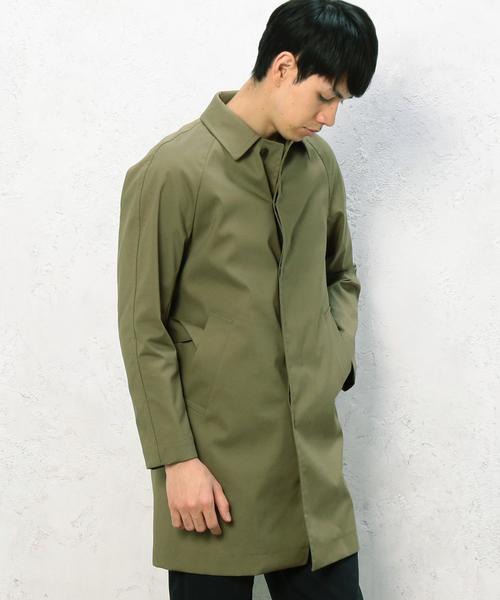 green label relaxing（グリーンレーベルリラクシング）の「KC C/BOND BELTED ステンカラーコート◆（ステンカラーコート・メンズ・オリーブ/ネイビー・MEDIUM/LARGE/SMALL）」の2枚目の写真