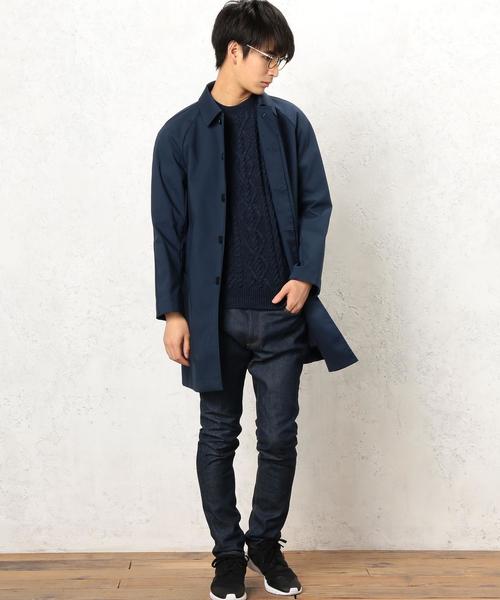 green label relaxing（グリーンレーベルリラクシング）の「KC C/BOND BELTED ステンカラーコート◆（ステンカラーコート・メンズ・オリーブ/ネイビー・MEDIUM/LARGE/SMALL）」の12枚目の写真