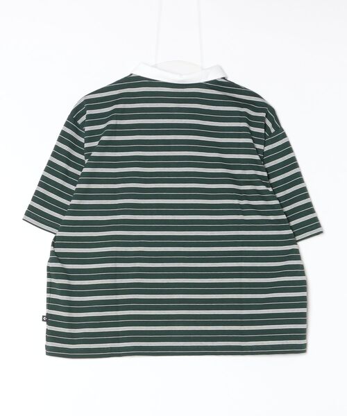 CONVERSE（コンバース）の「コンバース  CLD HSTRIPE TOP L（ポロシャツ・レディース・ダークグリーン/ベージュ/オレンジ・M/L）」の4枚目の写真