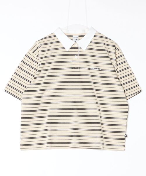 CONVERSE（コンバース）の「コンバース  CLD HSTRIPE TOP L（ポロシャツ・レディース・ダークグリーン/ベージュ/オレンジ・M/L）」の11枚目の写真