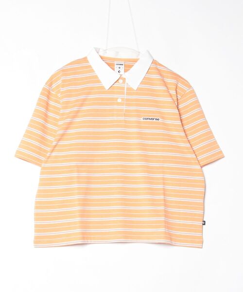 CONVERSE（コンバース）の「コンバース  CLD HSTRIPE TOP L（ポロシャツ・レディース・ダークグリーン/ベージュ/オレンジ・M/L）」の13枚目の写真