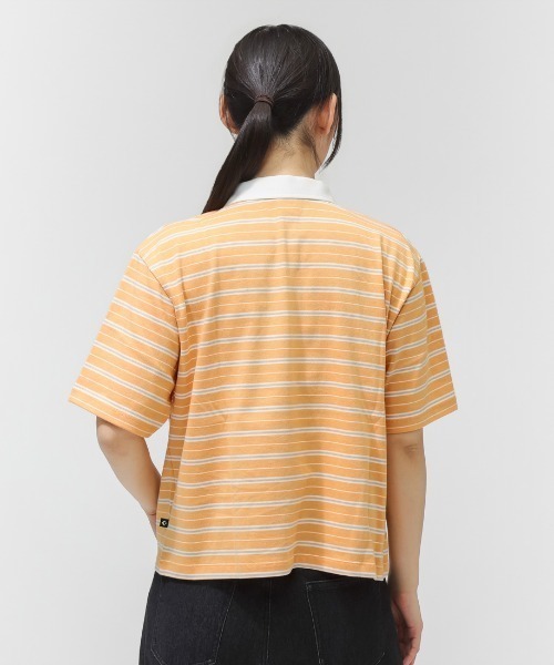 CONVERSE（コンバース）の「コンバース  CLD HSTRIPE TOP L（ポロシャツ・レディース・ダークグリーン/ベージュ/オレンジ・M/L）」の10枚目の写真