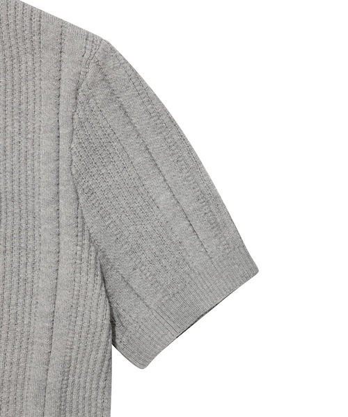 Wacky WiLLy(ワッキーウィリー)の「WOMEN'S RIBBON COLLAR SHORT SLEEVE KNIT(ニット/セーター・レディース・ダークネイビー/ライトグレー・SMALL/MEDIUM)」の9枚目の写真
