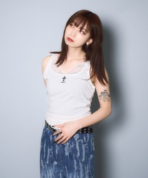 Cross lace tank top