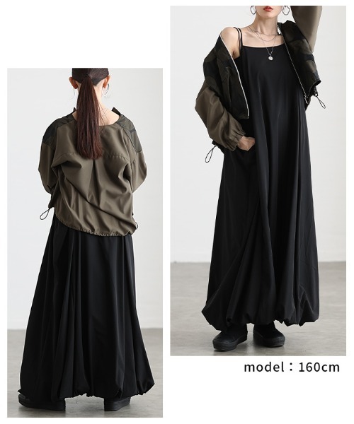 Sawa a la mode(サワアラモード)の「バルーンキャミソールワンピース(ワンピース・レディース・ブラック/チャコールグレー・FREE)」の10枚目の写真