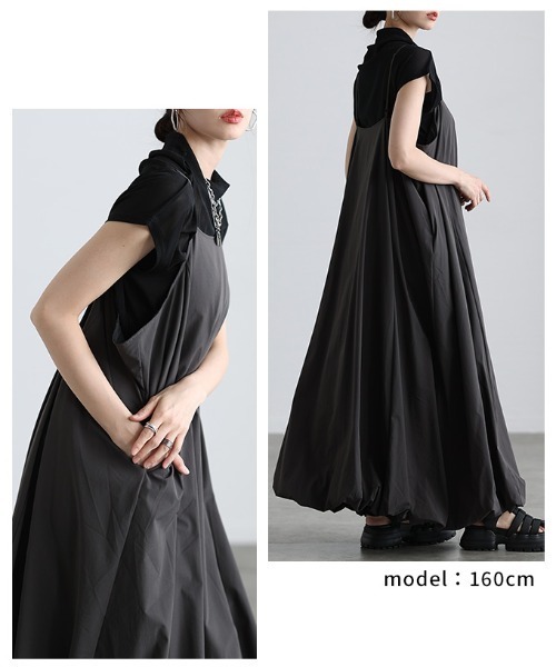 Sawa a la mode(サワアラモード)の「バルーンキャミソールワンピース(ワンピース・レディース・ブラック/チャコールグレー・FREE)」の16枚目の写真