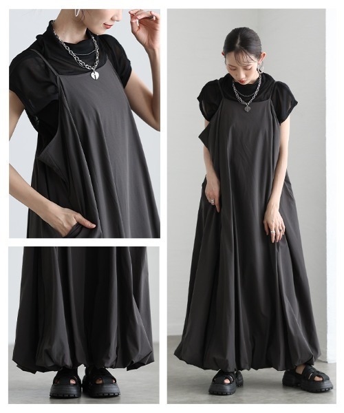 Sawa a la mode(サワアラモード)の「バルーンキャミソールワンピース(ワンピース・レディース・ブラック/チャコールグレー・FREE)」の20枚目の写真