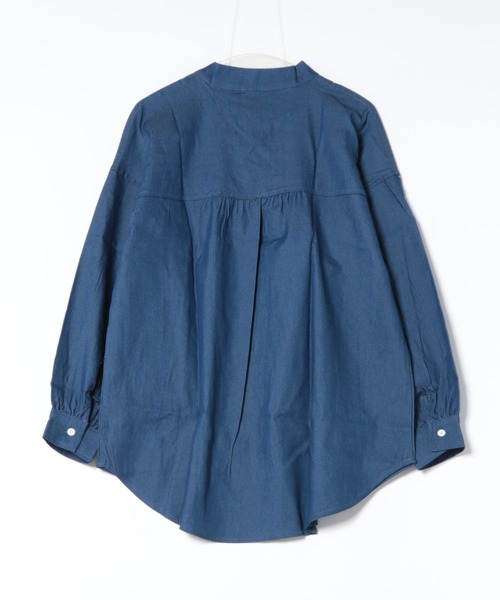 Lace Ladies(レースレディース)の「レースアップ デニム ギャザー チュニック ブラウス(シャツ/ブラウス・レディース・ネイビー/ブラック・FREE)」の15枚目の写真