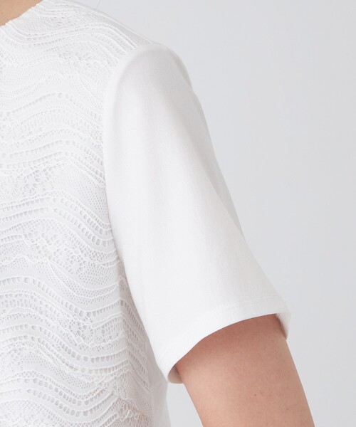 TRANS WORK(トランスワーク)の「【L】【ウォッシャブル】ジョーゼットジャージカットソー(Tシャツ/カットソー・レディース・ネイビー/オフホワイト・44/46)」の8枚目の写真