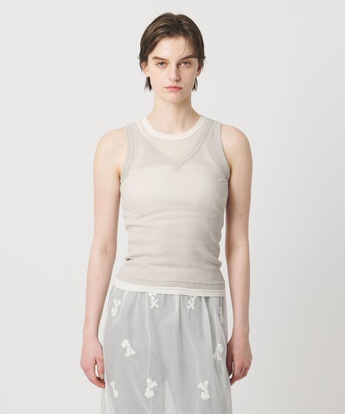 Pheeta(フィータ)の「<Pheeta>Hedy タンクトップ / 015C-CU12(Tシャツ/カットソー・レディース・ダークブラウン/ブラック/ライトグレー・FREE)」の3枚目の写真