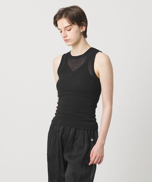 Pheeta(フィータ)の「<Pheeta>Hedy タンクトップ / 015C-CU12(Tシャツ/カットソー・レディース・ダークブラウン/ブラック/ライトグレー・FREE)」の2枚目の写真