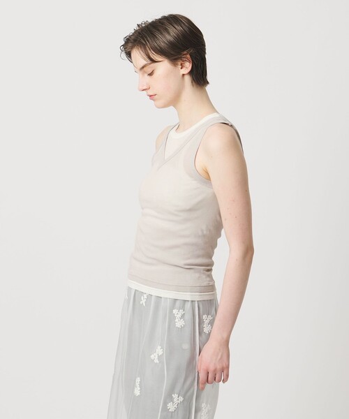 Pheeta(フィータ)の「<Pheeta>Hedy タンクトップ / 015C-CU12(Tシャツ/カットソー・レディース・ダークブラウン/ブラック/ライトグレー・FREE)」の14枚目の写真