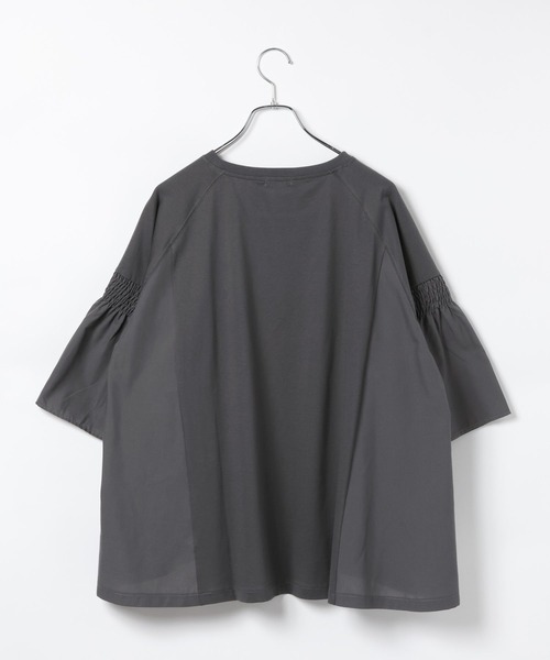 LEPSIM（レプシィム）の「異素材フリルBIGT　242843（Tシャツ/カットソー・レディース・オレンジ/ベージュ/ライム/ブルー/チャコールグレー/オフホワイト/ブラック・FREE）」の8枚目の写真