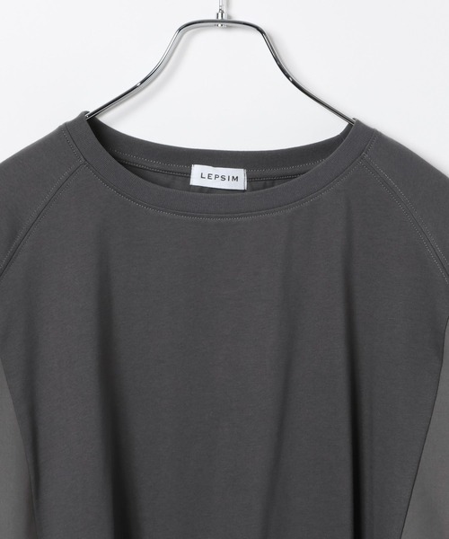 LEPSIM（レプシィム）の「異素材フリルBIGT　242843（Tシャツ/カットソー・レディース・オレンジ/ベージュ/ライム/ブルー/チャコールグレー/オフホワイト/ブラック・FREE）」の9枚目の写真