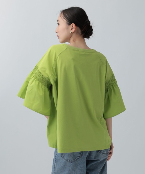 LEPSIM（レプシィム）の「異素材フリルBIGT　242843（Tシャツ/カットソー・レディース・オレンジ/ベージュ/ライム/ブルー/チャコールグレー/オフホワイト/ブラック・FREE）」の21枚目の写真