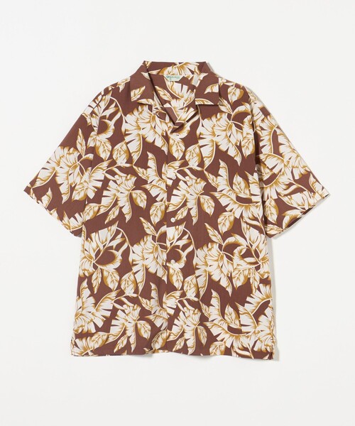 A DAY IN THE LIFE UNITED ARROWS(アデイインザライフユナイテッドアローズ)の「HOOKANO アロハプリント オープンカラーシャツ(シャツ/ブラウス・メンズ・ケリーグリーン/ブラウン系・M/L)」の2枚目の写真