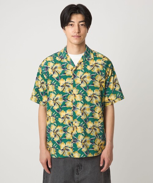 A DAY IN THE LIFE UNITED ARROWS(アデイインザライフユナイテッドアローズ)の「HOOKANO アロハプリント オープンカラーシャツ(シャツ/ブラウス・メンズ・ケリーグリーン/ブラウン系・M/L)」の6枚目の写真