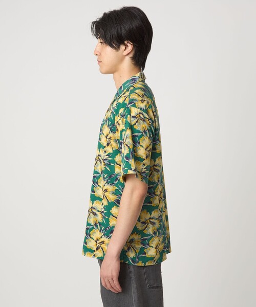 A DAY IN THE LIFE UNITED ARROWS(アデイインザライフユナイテッドアローズ)の「HOOKANO アロハプリント オープンカラーシャツ(シャツ/ブラウス・メンズ・ケリーグリーン/ブラウン系・M/L)」の7枚目の写真
