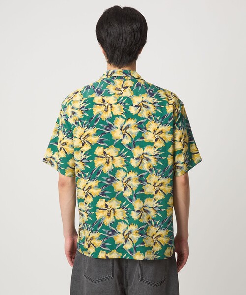 A DAY IN THE LIFE UNITED ARROWS(アデイインザライフユナイテッドアローズ)の「HOOKANO アロハプリント オープンカラーシャツ(シャツ/ブラウス・メンズ・ケリーグリーン/ブラウン系・M/L)」の8枚目の写真