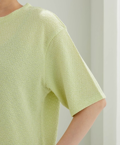 BELLUNA PLUS(ベルーナ)の「ジャカード素材プルオーバー(Tシャツ/カットソー・レディース・オフホワイト/オレンジ/ブラウン/ライム・X-LARGE/LARGE/MEDIUM)」の15枚目の写真