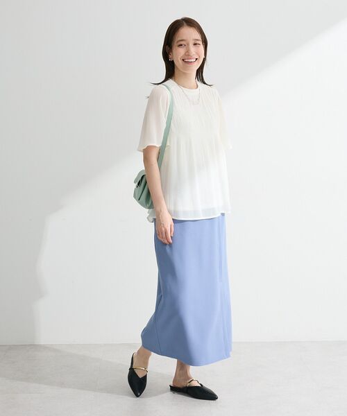 Green Parks(グリーンパークス)の「マジョリカプリーツショートスリーブブラウス(シャツ/ブラウス・レディース・ドット/オフホワイト/ブラック・FREE)」の17枚目の写真
