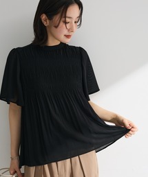 マジョリカプリーツショートスリーブブラウス
