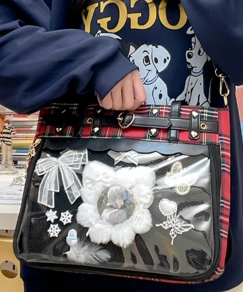gossip!ロサンゼルス(ゴシップロサンゼルス)の「【Y2Kガーリー】レトロチェック 大容量痛バッグ ショルダー/斜め掛け/トートバッグ(ショルダーバッグ・レディース・ピンク/レッド/ブラック・FREE)」の22枚目の写真