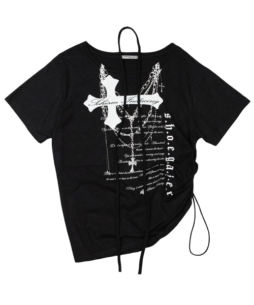 SCHISM INDUCING(スキズムインデューシング)の「POEM T SHIRT BLACK(Tシャツ/カットソー・レディース・その他・FREE)」の6枚目の写真