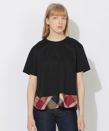 ピマコットンプレーティング天竺ボウタイカットソー（Tシャツ