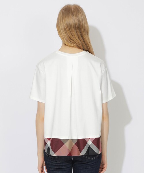 BLUE LABEL CRESTBRIDGE（ブルーレーベルクレストブリッジ）の「【WEB限定】ヘムチェックTシャツ（Tシャツ/カットソー・レディース・ブラック/ホワイト・40/38）」の5枚目の写真