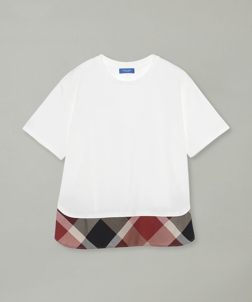 BLUE LABEL CRESTBRIDGE（ブルーレーベルクレストブリッジ）の「【WEB限定】ヘムチェックTシャツ（Tシャツ/カットソー・レディース・ブラック/ホワイト・40/38）」の8枚目の写真