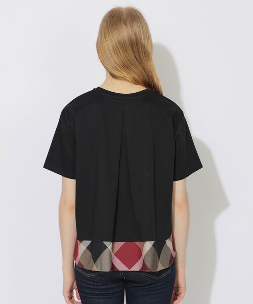 BLUE LABEL CRESTBRIDGE（ブルーレーベルクレストブリッジ）の「【WEB限定】ヘムチェックTシャツ（Tシャツ/カットソー・レディース・ブラック/ホワイト・40/38）」の11枚目の写真