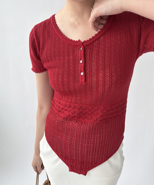 EDIT. FOR LULU（エディットフォールル）の「【NOHRA for LULU】cotton knit leotard（ニット/セーター・レディース・ホワイト/ブラック・FREE）」の7枚目の写真