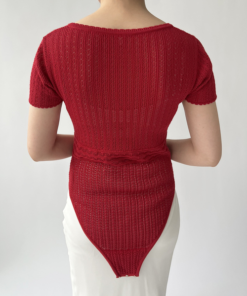 EDIT. FOR LULU（エディットフォールル）の「【NOHRA for LULU】cotton knit leotard（ニット/セーター・レディース・ホワイト/ブラック・FREE）」の8枚目の写真