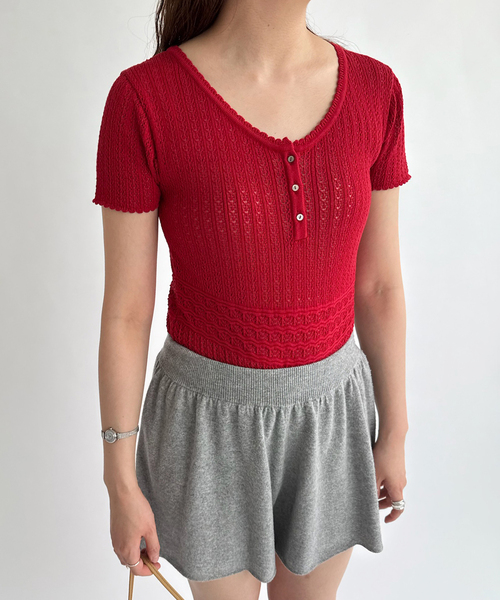 EDIT. FOR LULU（エディットフォールル）の「【NOHRA for LULU】cotton knit leotard（ニット/セーター・レディース・ホワイト/ブラック・FREE）」の10枚目の写真