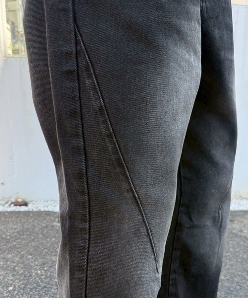 Chikashitsu +（チカシツプラス）の「【Chikashitsu +】washed bootscut denim pants/ 【チカシツプラス】ウォッシュドブーツカットデニムパンツ＜着用動画あり＞（デニムパンツ・メンズ・ブラック/ブルー・L/M/S）」の20枚目の写真