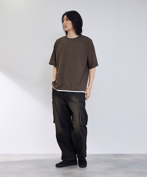 URBAN COLLECTION(アーバンコレクション)の「【URBANCOLLECTION/アーバンコレクション】 ドライ・UVカット・軽量 ボックスシルエットTシャツ(Tシャツ/カットソー・メンズ・チャコールグレー/ブルー/ブラック/ライトグレー/ブラウン・S/M/L/XL)」の12枚目の写真