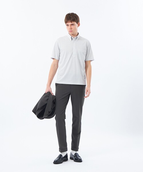 MACKINTOSH PHILOSOPHY（ﾏｯｷﾝﾄｯｼｭ ﾌｨﾛｿﾌｨｰ）の「トロッター ボタンダウンポロ プリント柄バリエーション（ポロシャツ・メンズ・ブルー/ブルー系その他7/グレー系その他/ネイビー・40/38）」の5枚目の写真