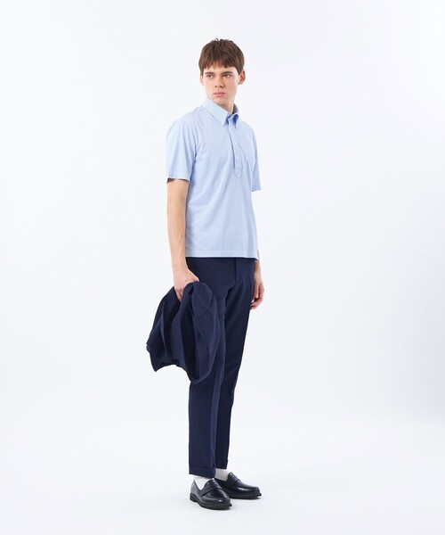 MACKINTOSH PHILOSOPHY（ﾏｯｷﾝﾄｯｼｭ ﾌｨﾛｿﾌｨｰ）の「トロッター ボタンダウンポロ プリント柄バリエーション（ポロシャツ・メンズ・ブルー/ブルー系その他7/グレー系その他/ネイビー・40/38）」の6枚目の写真