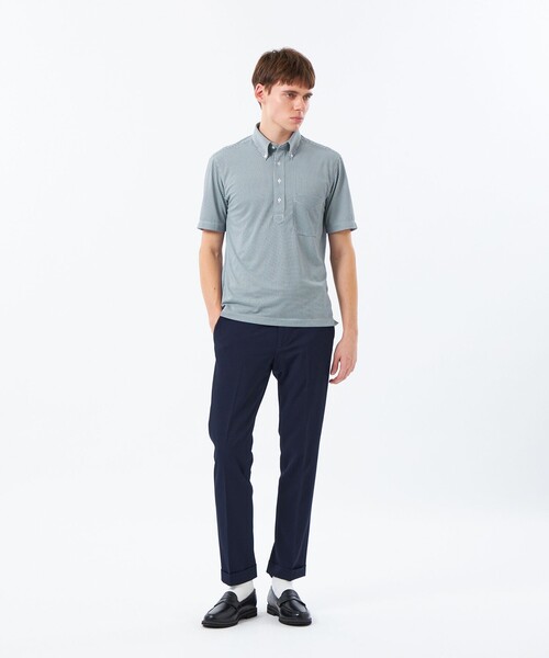MACKINTOSH PHILOSOPHY（ﾏｯｷﾝﾄｯｼｭ ﾌｨﾛｿﾌｨｰ）の「トロッター ボタンダウンポロ プリント柄バリエーション（ポロシャツ・メンズ・ブルー/ブルー系その他7/グレー系その他/ネイビー・40/38）」の8枚目の写真