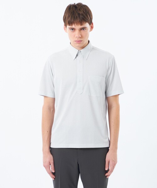MACKINTOSH PHILOSOPHY（ﾏｯｷﾝﾄｯｼｭ ﾌｨﾛｿﾌｨｰ）の「トロッター ボタンダウンポロ プリント柄バリエーション（ポロシャツ・メンズ・ブルー/ブルー系その他7/グレー系その他/ネイビー・40/38）」の9枚目の写真