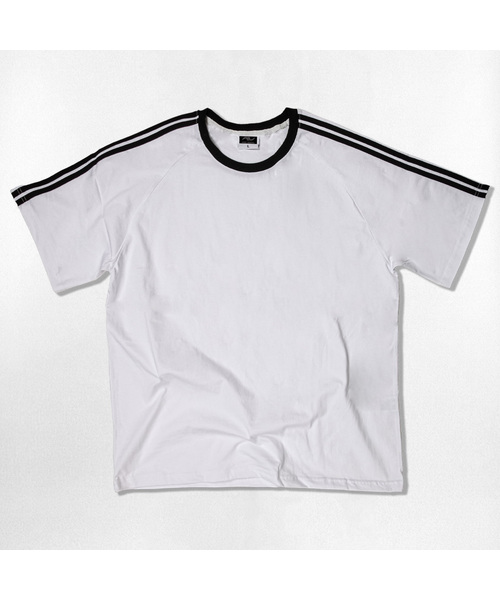 NOTUSUAL(ノットユージュアル)の「ユズアル 2ライン トラック 半袖Tシャツ 4カラー(Tシャツ/カットソー・レディース・ホワイト/ブラック/クリーム/ホワイト×グリーン・SMALL/MEDIUM/LARGE/X-LARGE)」の1枚目の写真