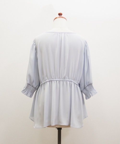 CLETTE(クレット)の「CLETTEオリジナルリボンネックシアーブラウス(シャツ/ブラウス・レディース・ピンク/ブルー/オフホワイト・3L/LL/4L)」の15枚目の写真