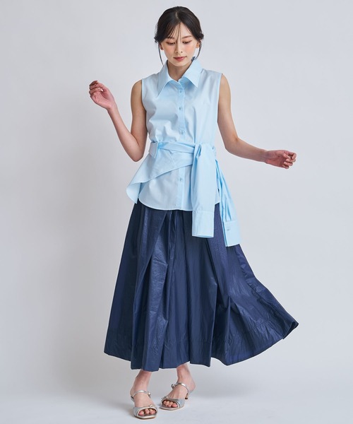 NOELA（ノエラ）の「ナイロンタフタデザインスカート（スカート・レディース・オフホワイト/ネイビー/カーキ/ブラック・M/S）」の16枚目の写真