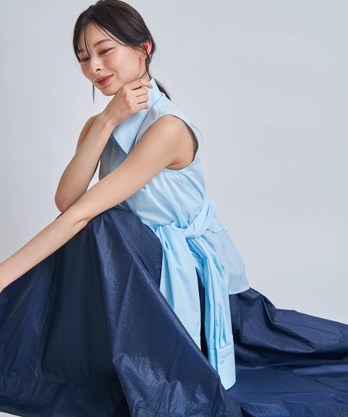 NOELA（ノエラ）の「ナイロンタフタデザインスカート（スカート・レディース・オフホワイト/ネイビー/カーキ/ブラック・M/S）」の6枚目の写真