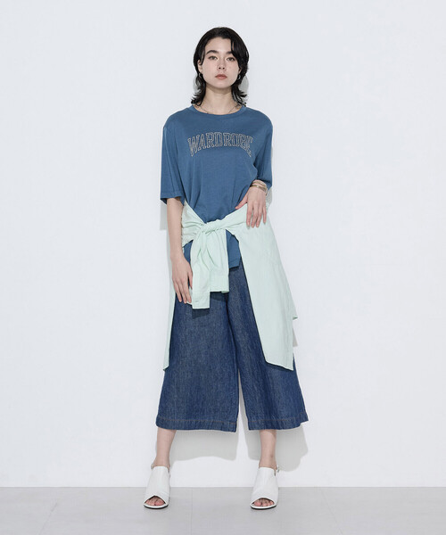COMME CA Wardrobe(コムサワードローブ)の「リネンデニム キュロットパンツ(その他パンツ・レディース・インディゴブルー・9号/11号)」の4枚目の写真