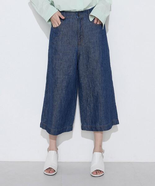 COMME CA Wardrobe(コムサワードローブ)の「リネンデニム キュロットパンツ(その他パンツ・レディース・インディゴブルー・9号/11号)」の5枚目の写真